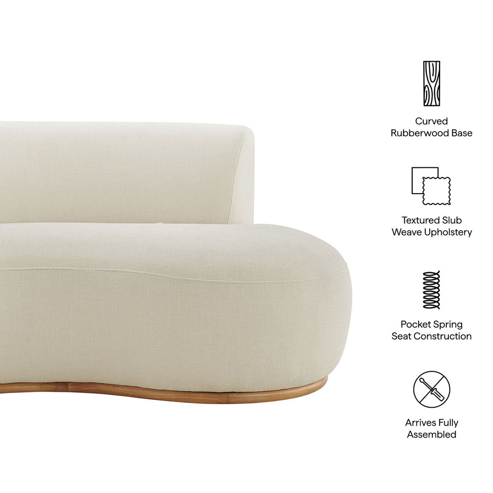 Rialta Curved Right-Arm Slub Weave Fabric Sectional Loveseat by Modway