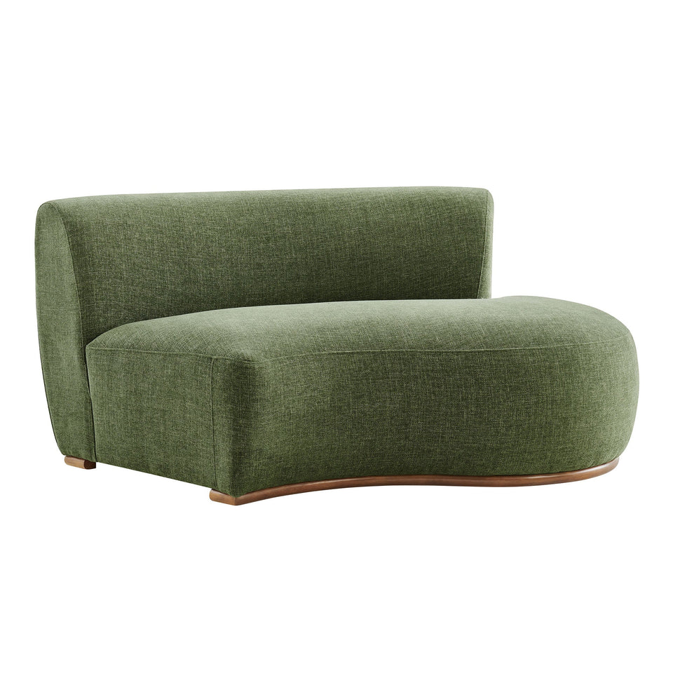 Rialta Curved Right-Arm Slub Weave Fabric Sectional Loveseat by Modway
