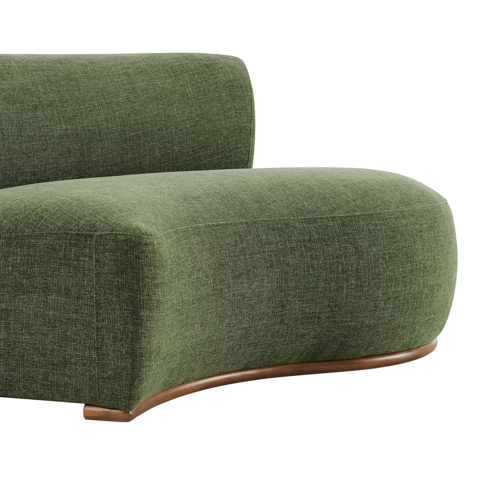 Rialta Curved Right-Arm Slub Weave Fabric Sectional Loveseat by Modway