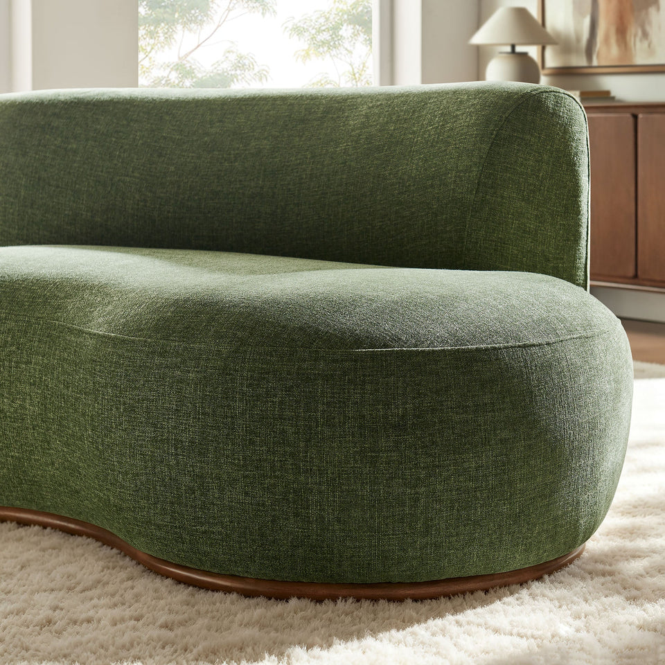 Rialta Curved Right-Arm Slub Weave Fabric Sectional Loveseat by Modway