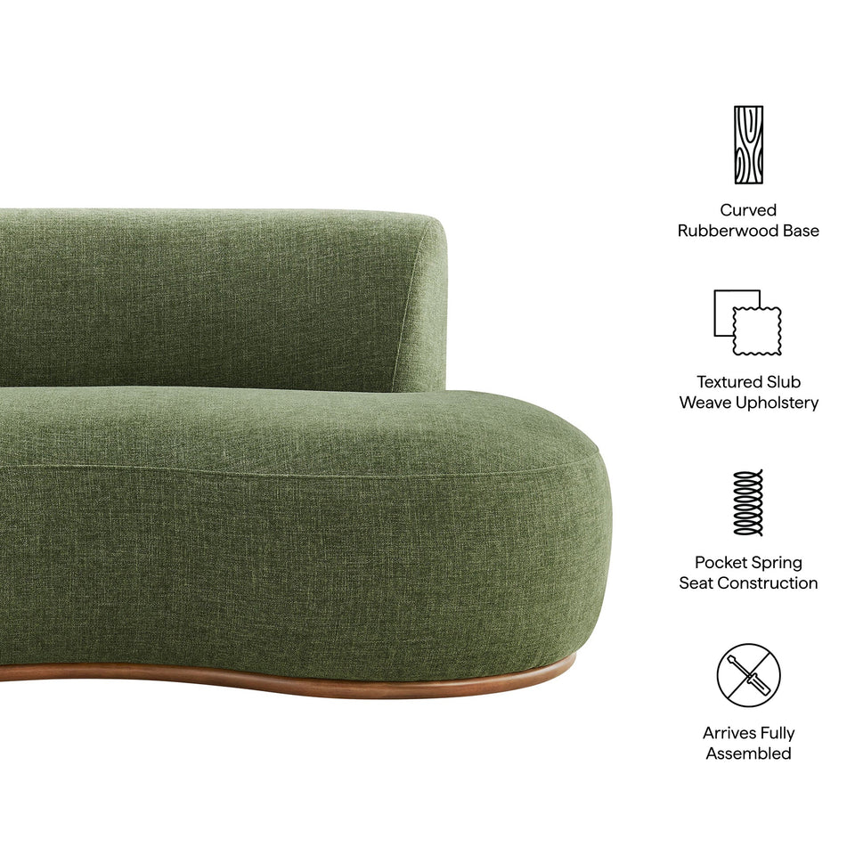 Rialta Curved Right-Arm Slub Weave Fabric Sectional Loveseat by Modway