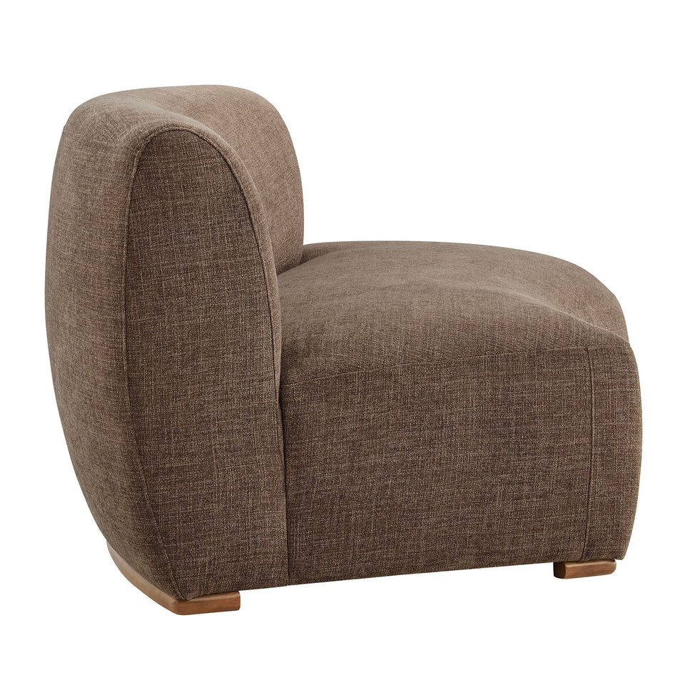 Rialta Curved Right-Arm Slub Weave Fabric Sectional Loveseat by Modway