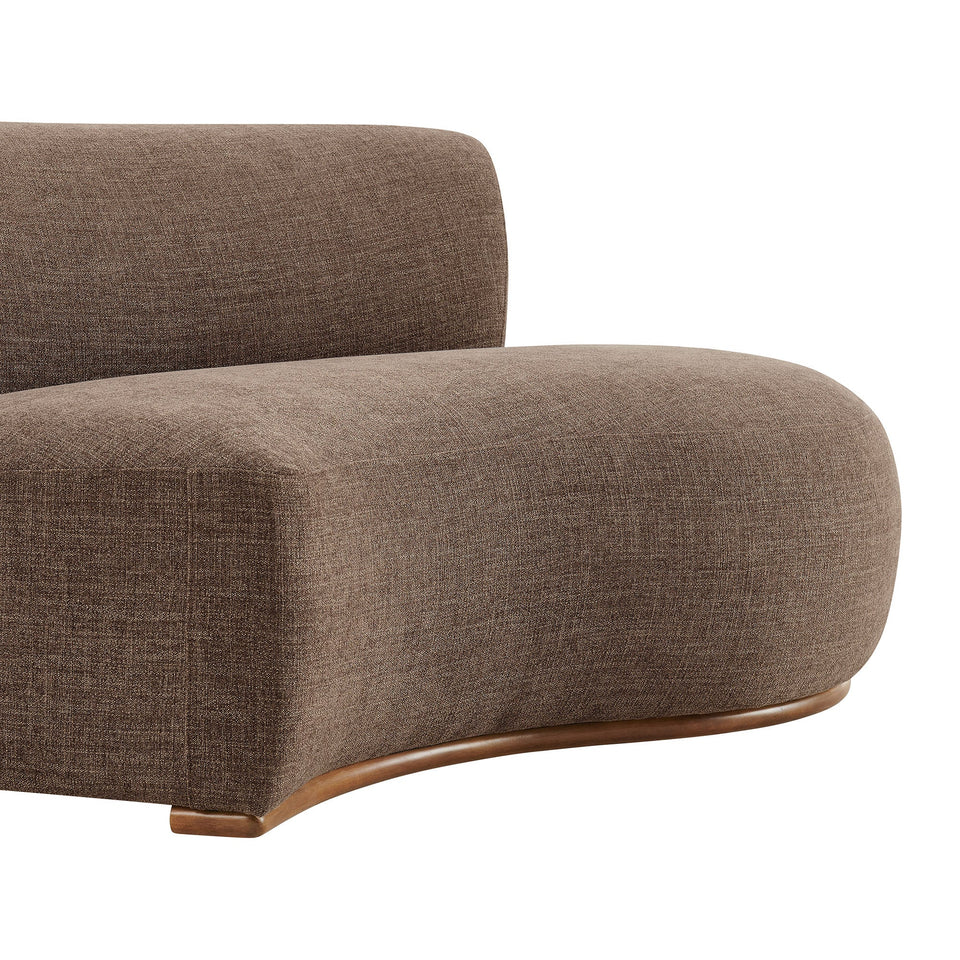 Rialta Curved Right-Arm Slub Weave Fabric Sectional Loveseat by Modway