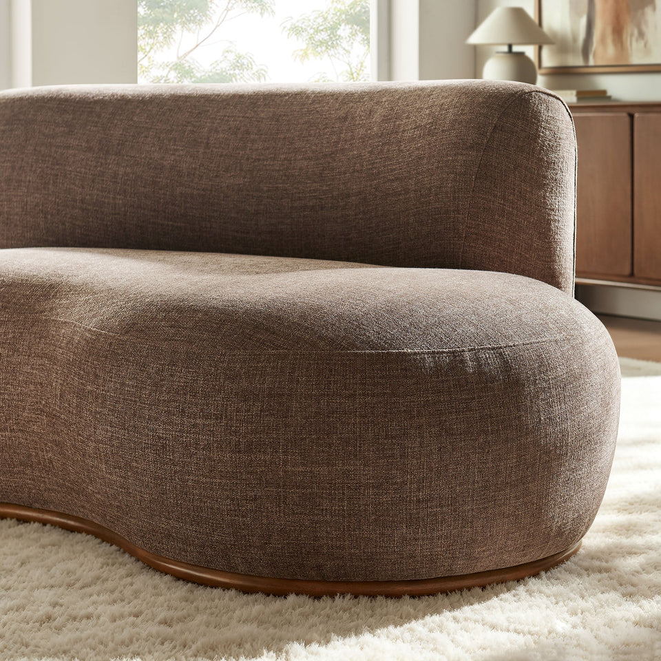 Rialta Curved Right-Arm Slub Weave Fabric Sectional Loveseat by Modway