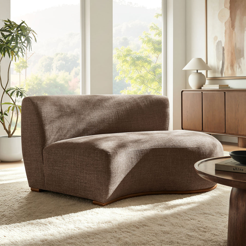 Rialta Curved Right-Arm Slub Weave Fabric Sectional Loveseat by Modway