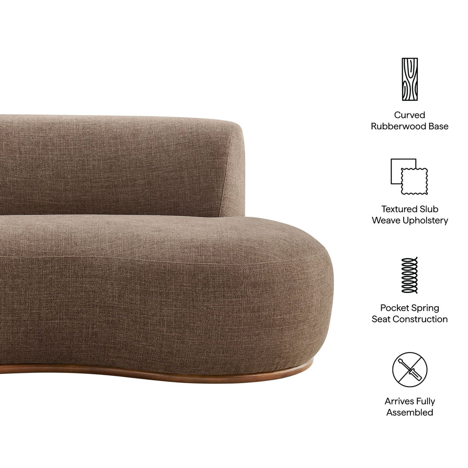 Rialta Curved Right-Arm Slub Weave Fabric Sectional Loveseat by Modway