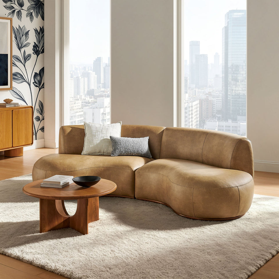 Rialta 2 Piece Curved Vegan Leather Sectional Sofa by Modway