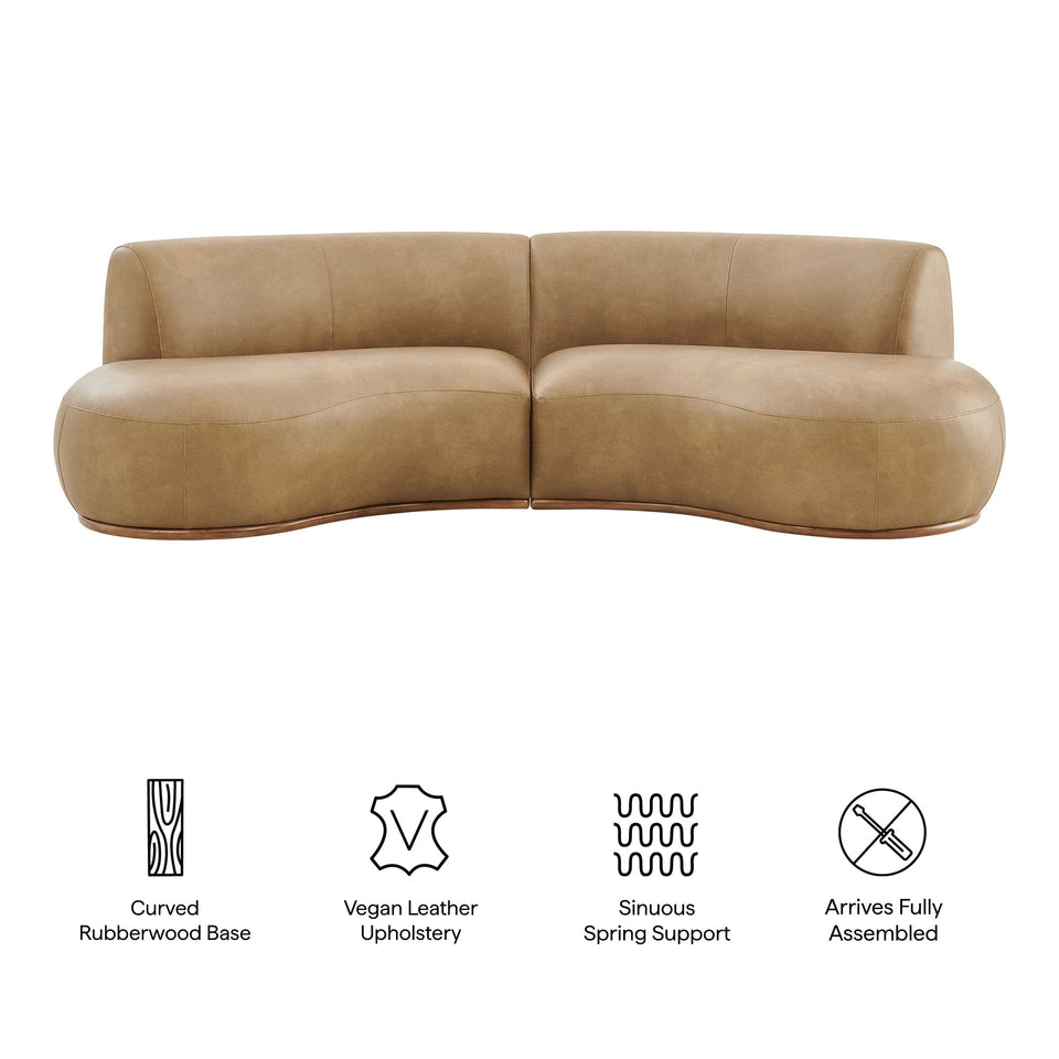 Rialta 2 Piece Curved Vegan Leather Sectional Sofa by Modway