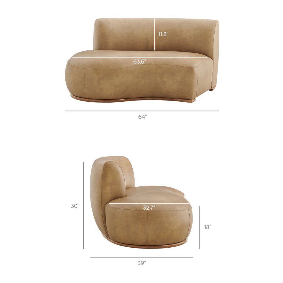 Rialta 2 Piece Curved Vegan Leather Sectional Sofa by Modway