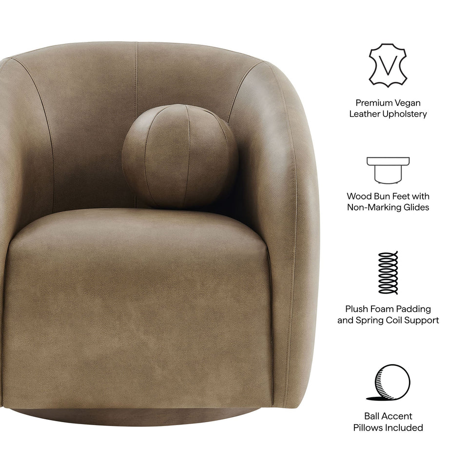 Holland Swivel Vegan Leather Armchair by Modway