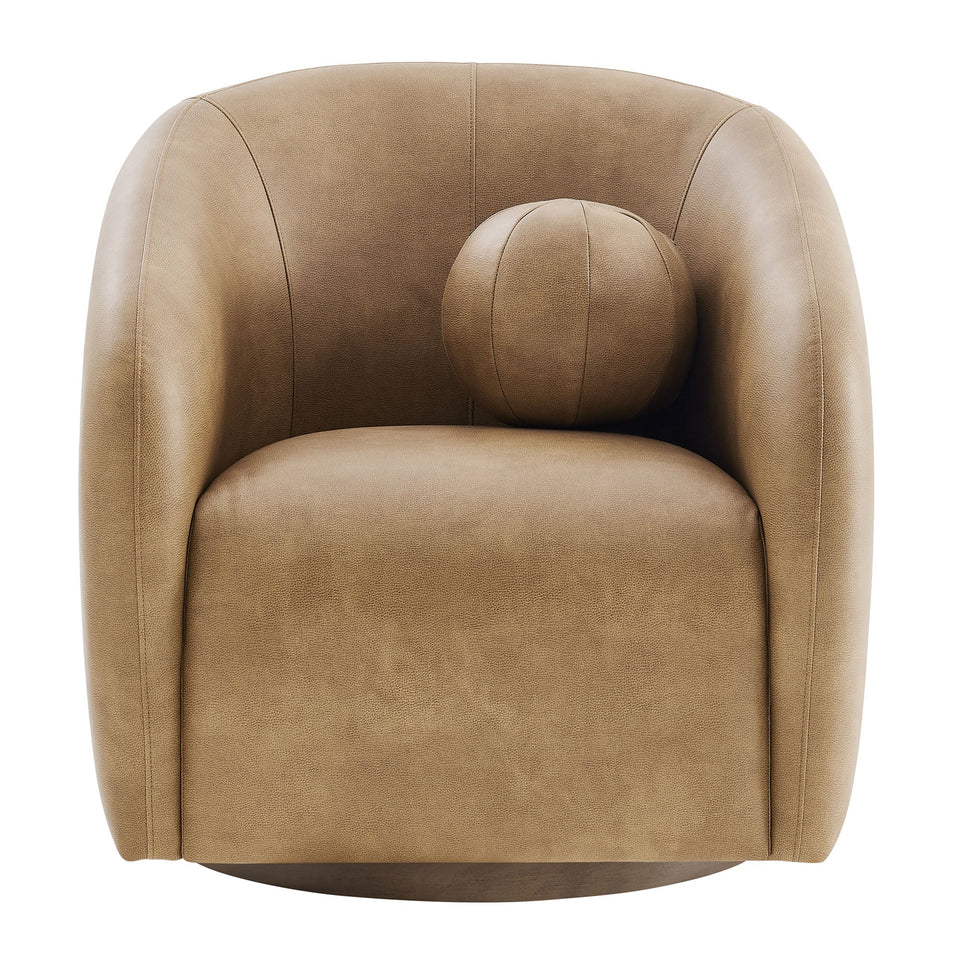 Holland Swivel Vegan Leather Armchair by Modway