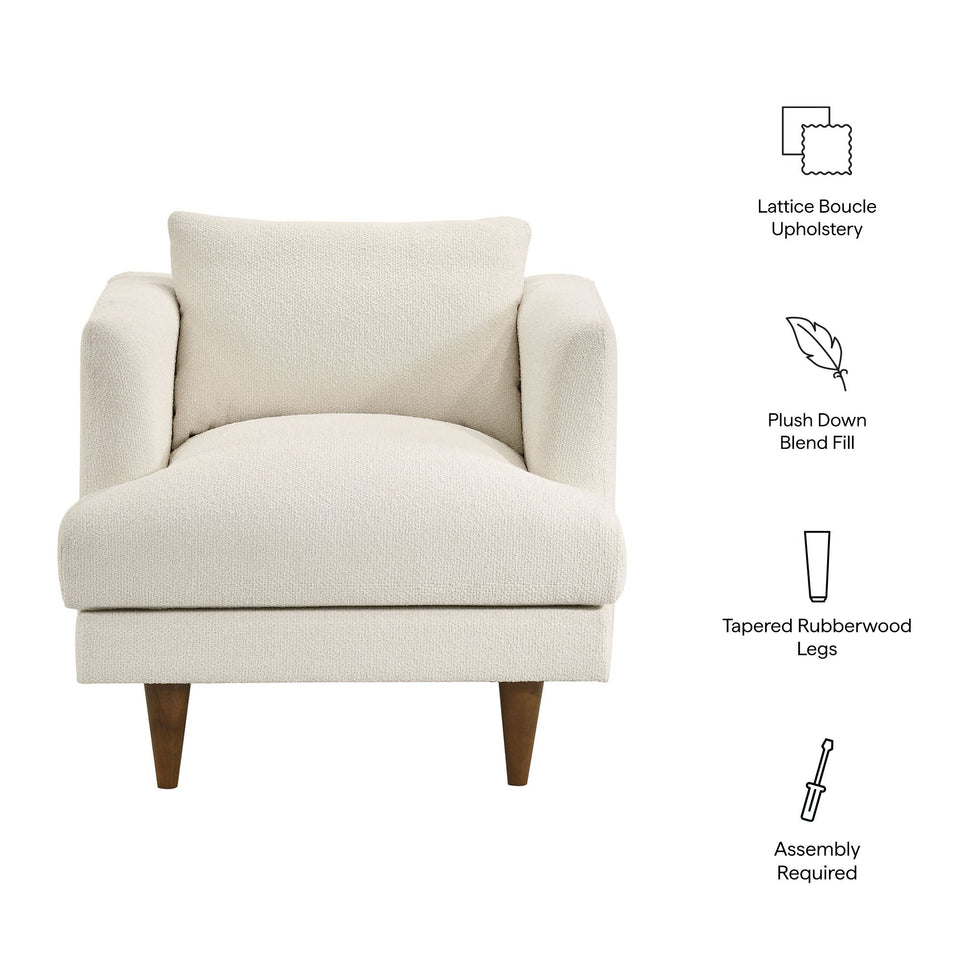 Zoya Down Filled Overstuffed Boucle Armchair by Modway