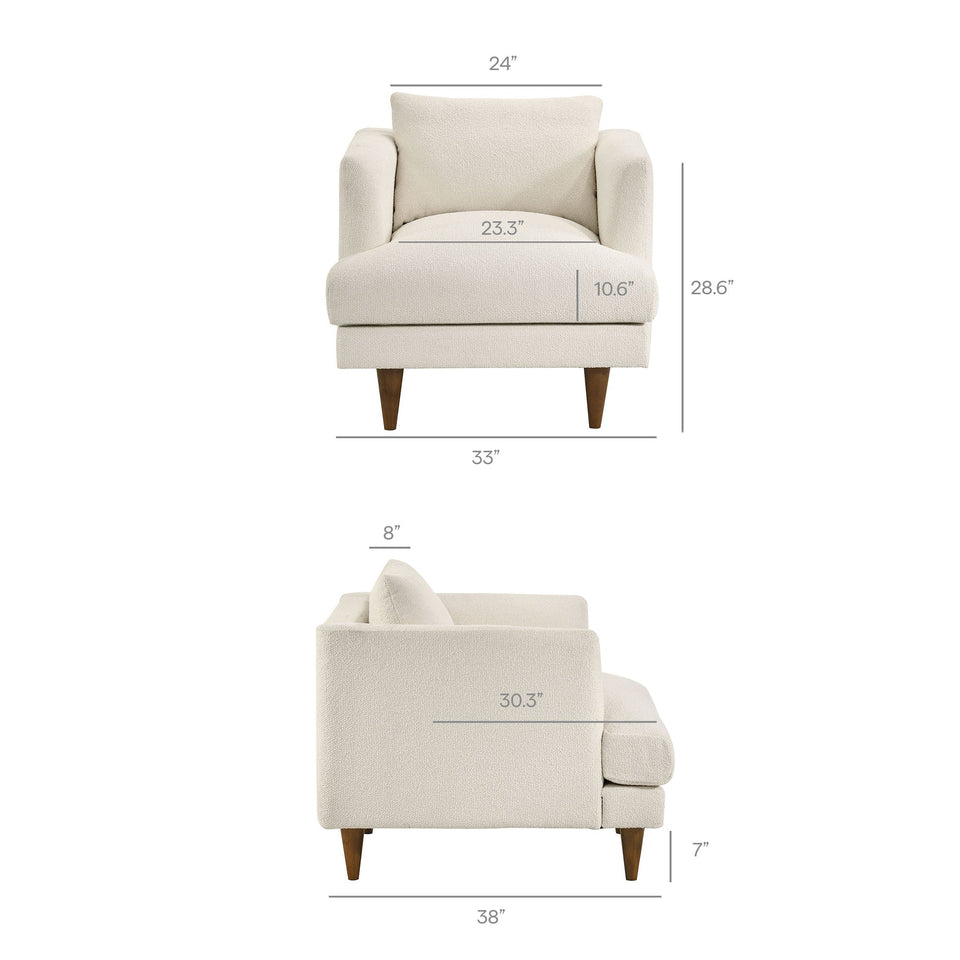 Zoya Down Filled Overstuffed Boucle Armchair by Modway