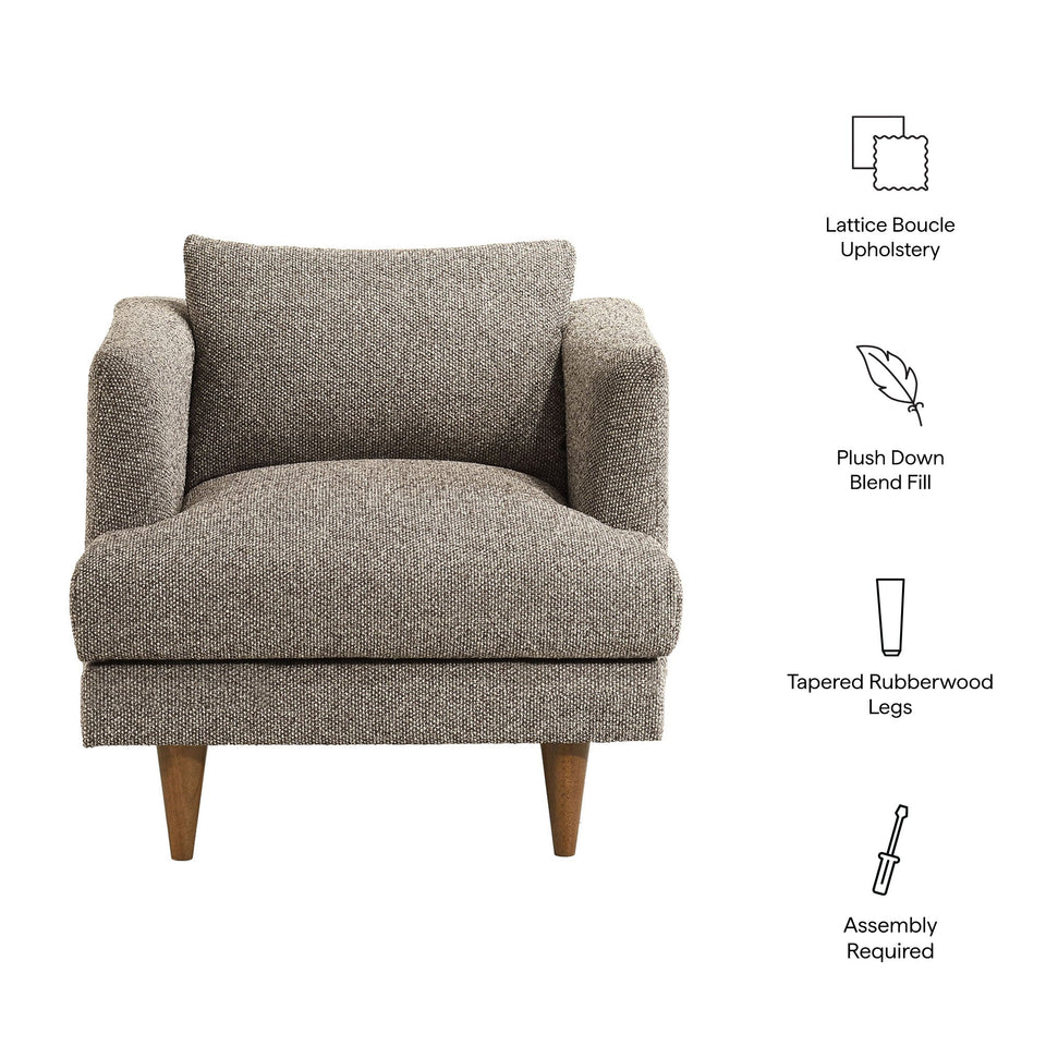 Zoya Down Filled Overstuffed Boucle Armchair by Modway