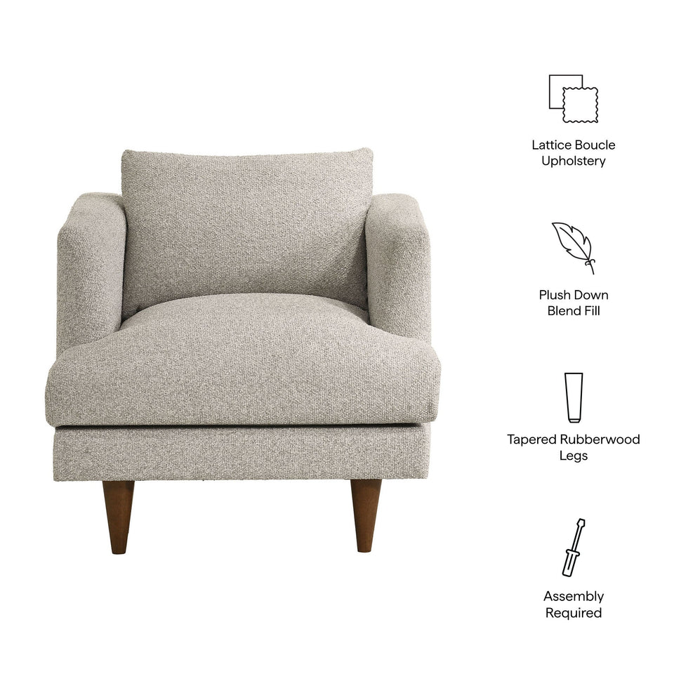 Zoya Down Filled Overstuffed Boucle Armchair by Modway