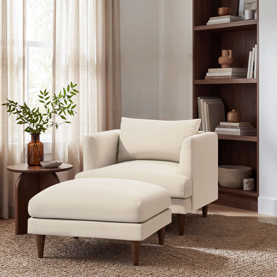 Zoya Down Filled Overstuffed Boucle Ottoman by Modway