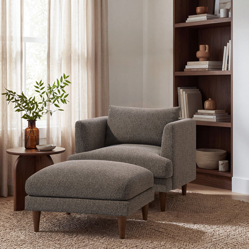 Zoya Down Filled Overstuffed Boucle Ottoman by Modway