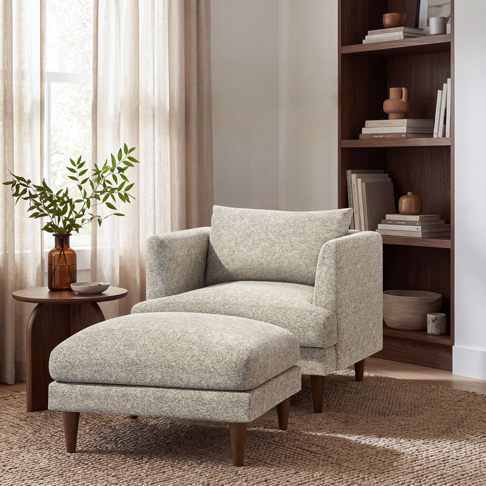 Zoya Down Filled Overstuffed Boucle Ottoman by Modway
