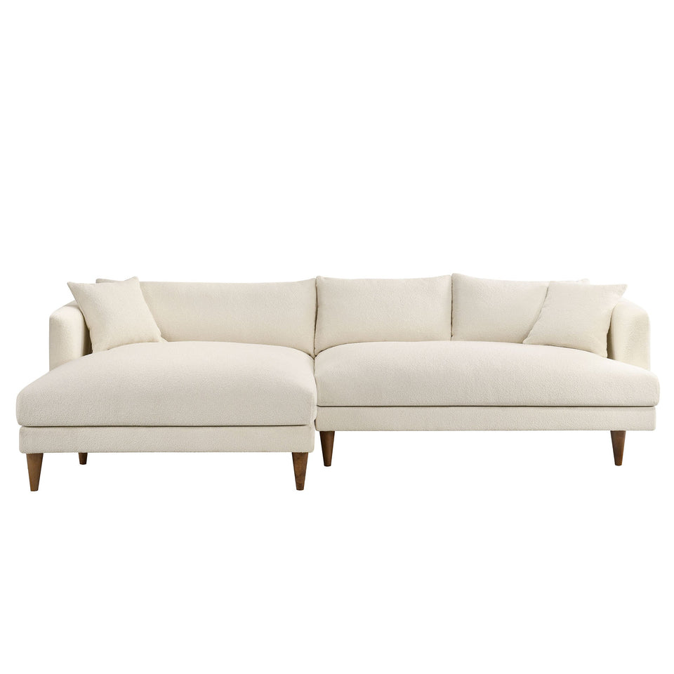 Zoya Left-Facing Down Filled Overstuffed Boucle Sectional Sofa by Modway