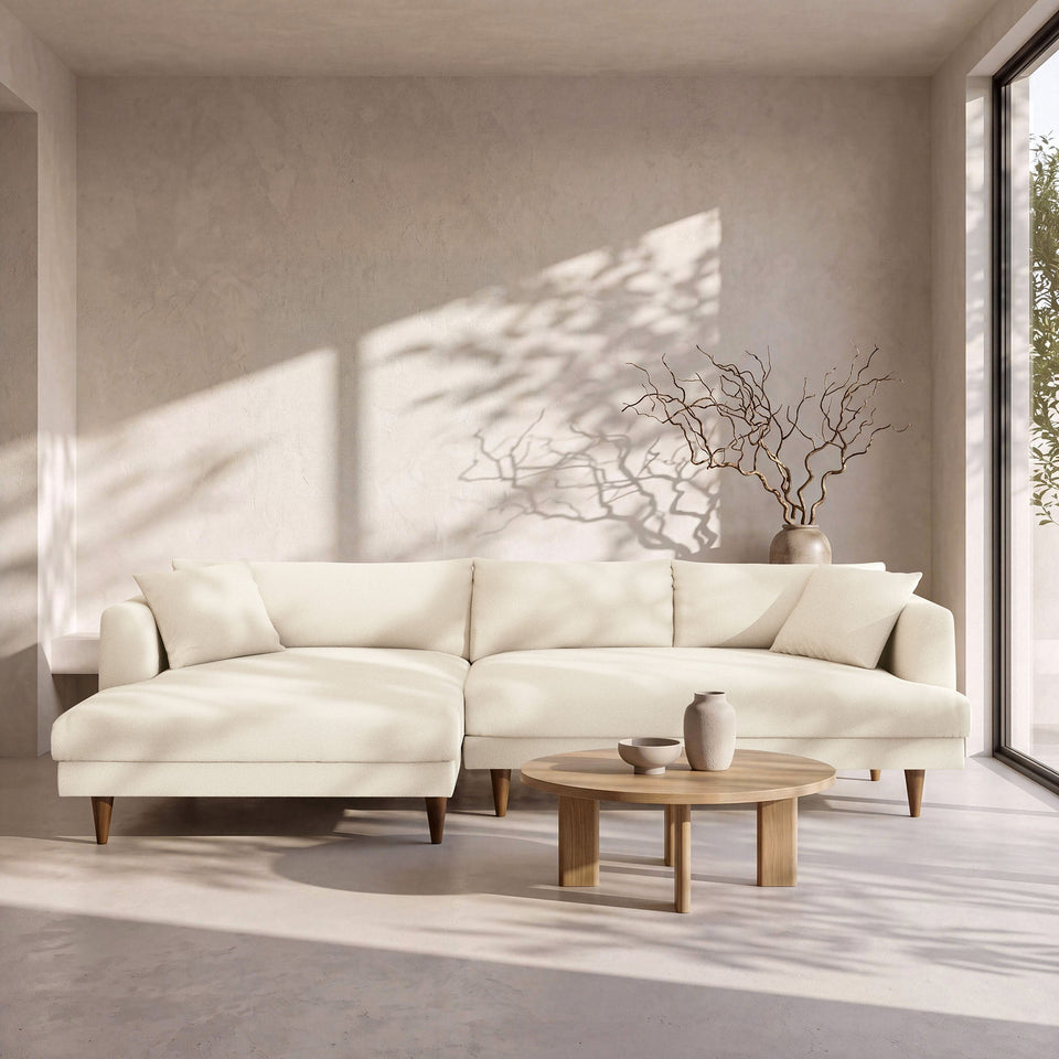 Zoya Left-Facing Down Filled Overstuffed Boucle Sectional Sofa by Modway
