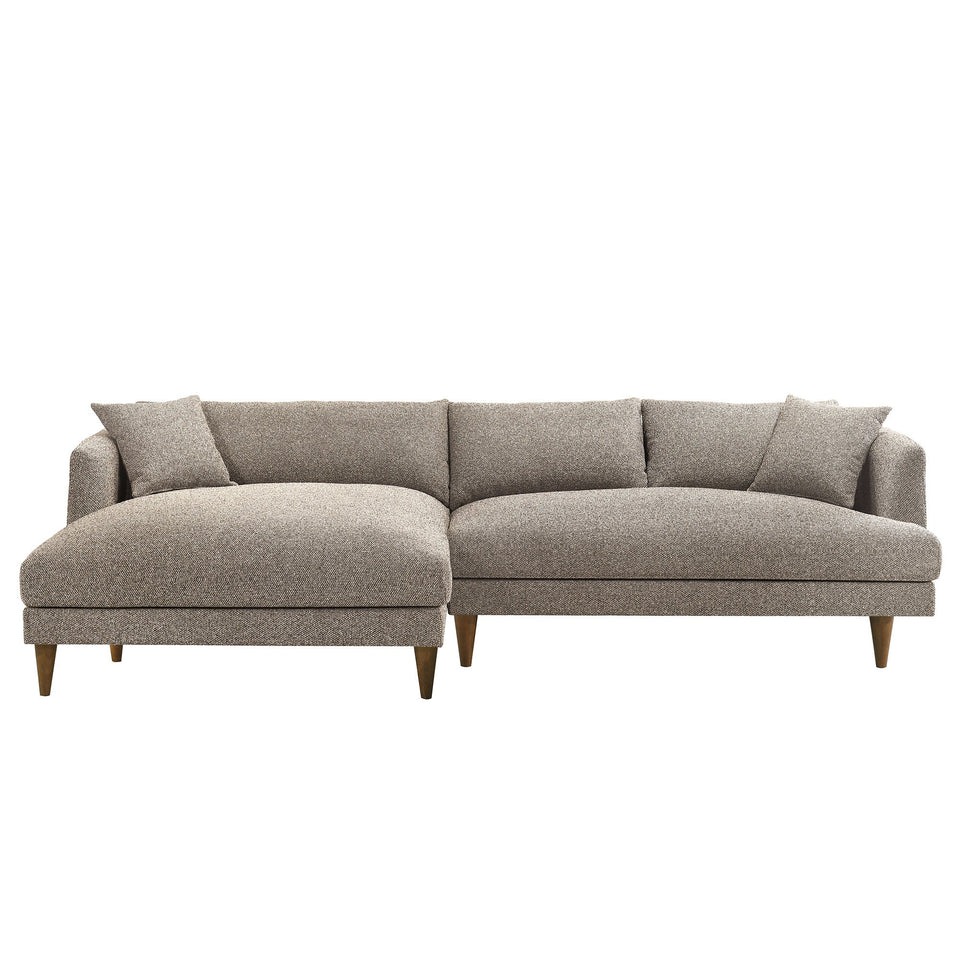 Zoya Left-Facing Down Filled Overstuffed Boucle Sectional Sofa by Modway