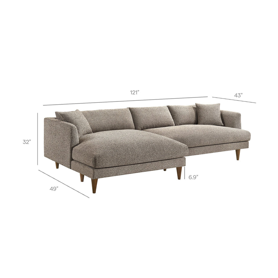 Zoya Left-Facing Down Filled Overstuffed Boucle Sectional Sofa by Modway