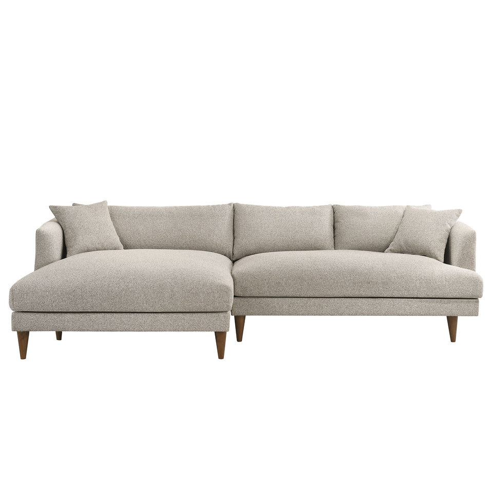 Zoya Left-Facing Down Filled Overstuffed Boucle Sectional Sofa by Modway