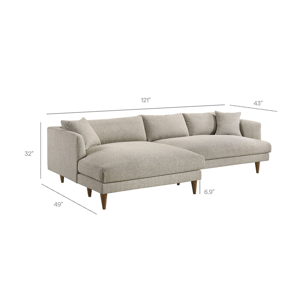 Zoya Left-Facing Down Filled Overstuffed Boucle Sectional Sofa by Modway