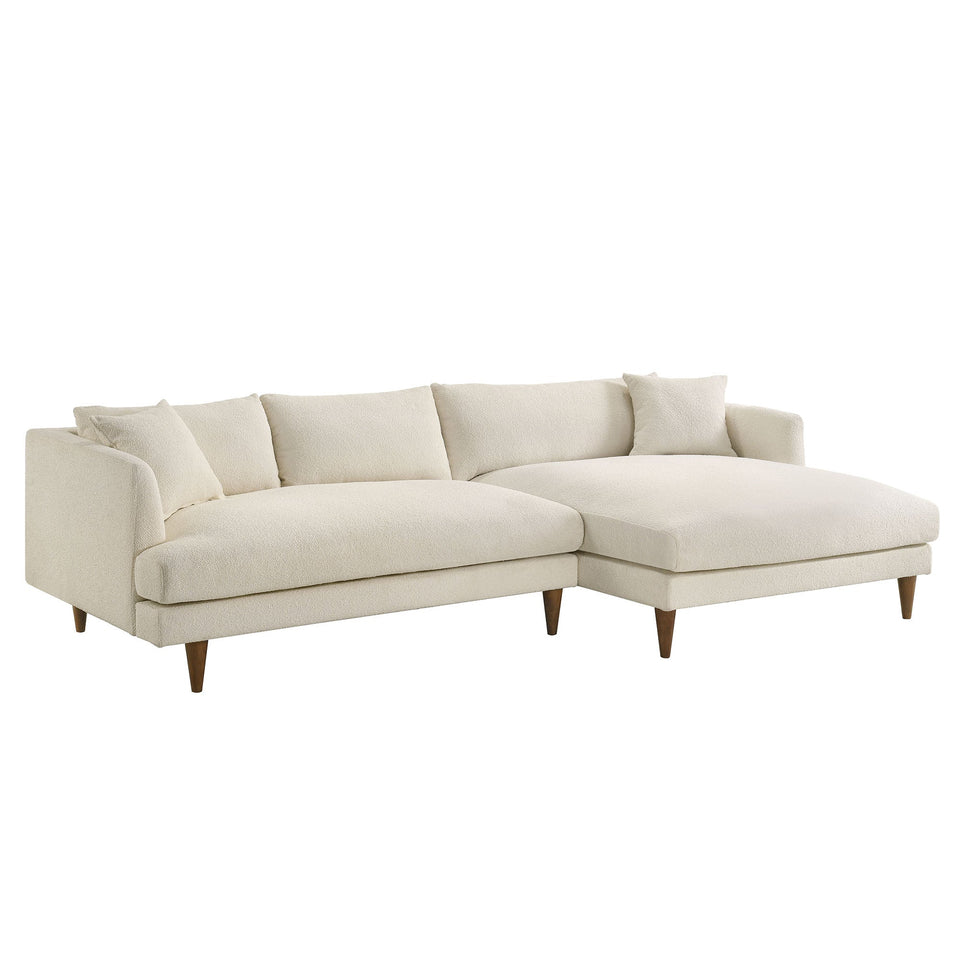 Zoya Right-Facing Down Filled Overstuffed Boucle Sectional Sofa by Modway