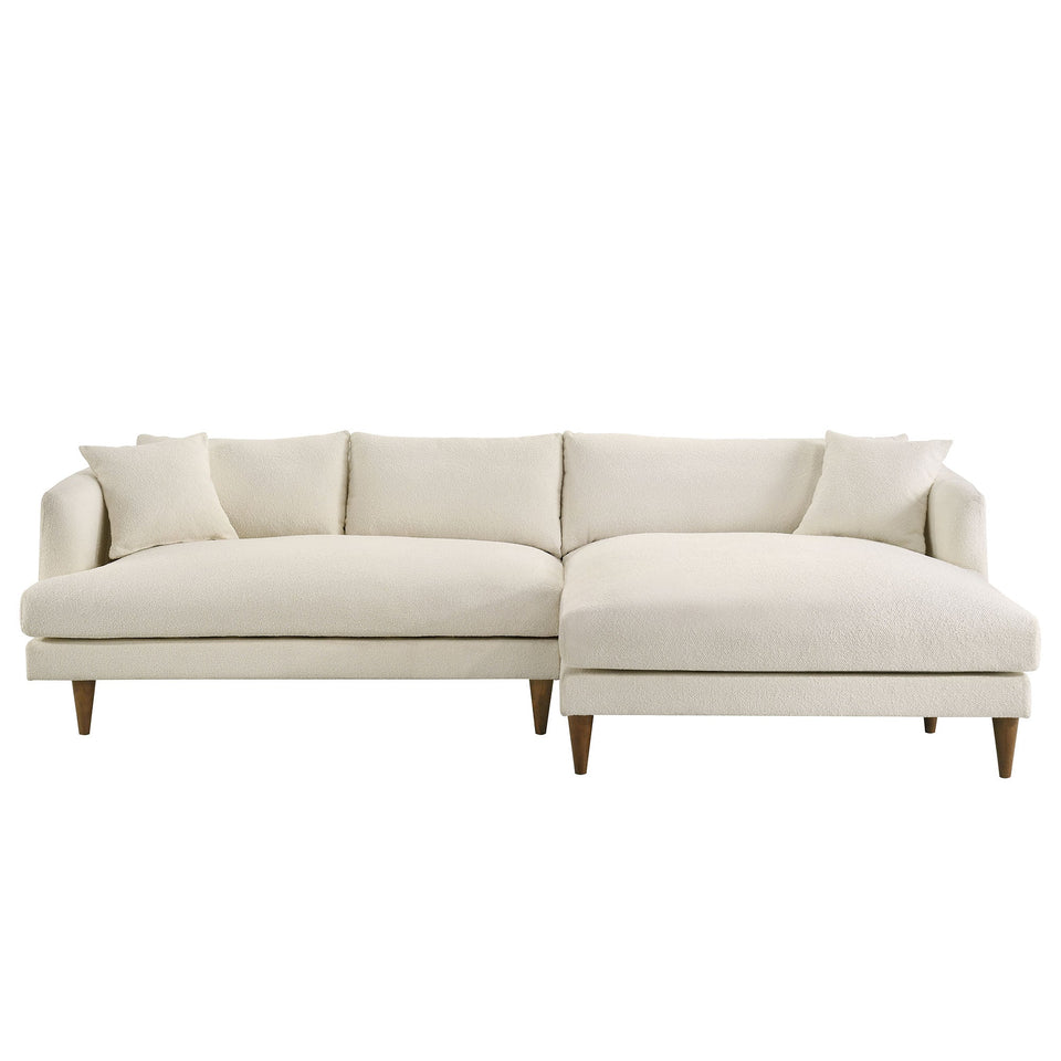 Zoya Right-Facing Down Filled Overstuffed Boucle Sectional Sofa by Modway