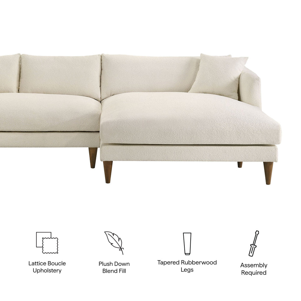 Zoya Right-Facing Down Filled Overstuffed Boucle Sectional Sofa by Modway