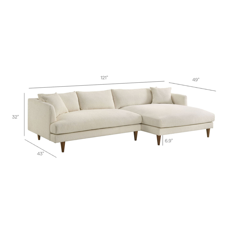 Zoya Right-Facing Down Filled Overstuffed Boucle Sectional Sofa by Modway