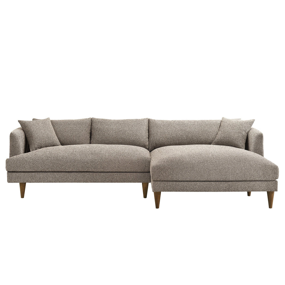Zoya Right-Facing Down Filled Overstuffed Boucle Sectional Sofa by Modway