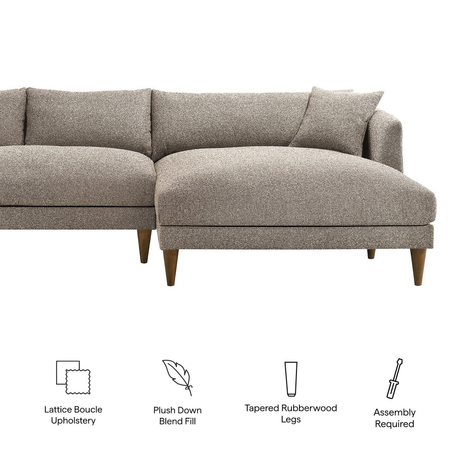 Zoya Right-Facing Down Filled Overstuffed Boucle Sectional Sofa by Modway