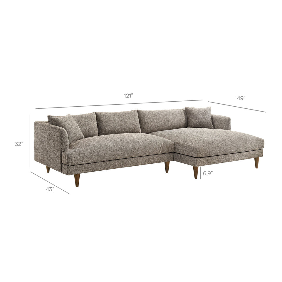 Zoya Right-Facing Down Filled Overstuffed Boucle Sectional Sofa by Modway