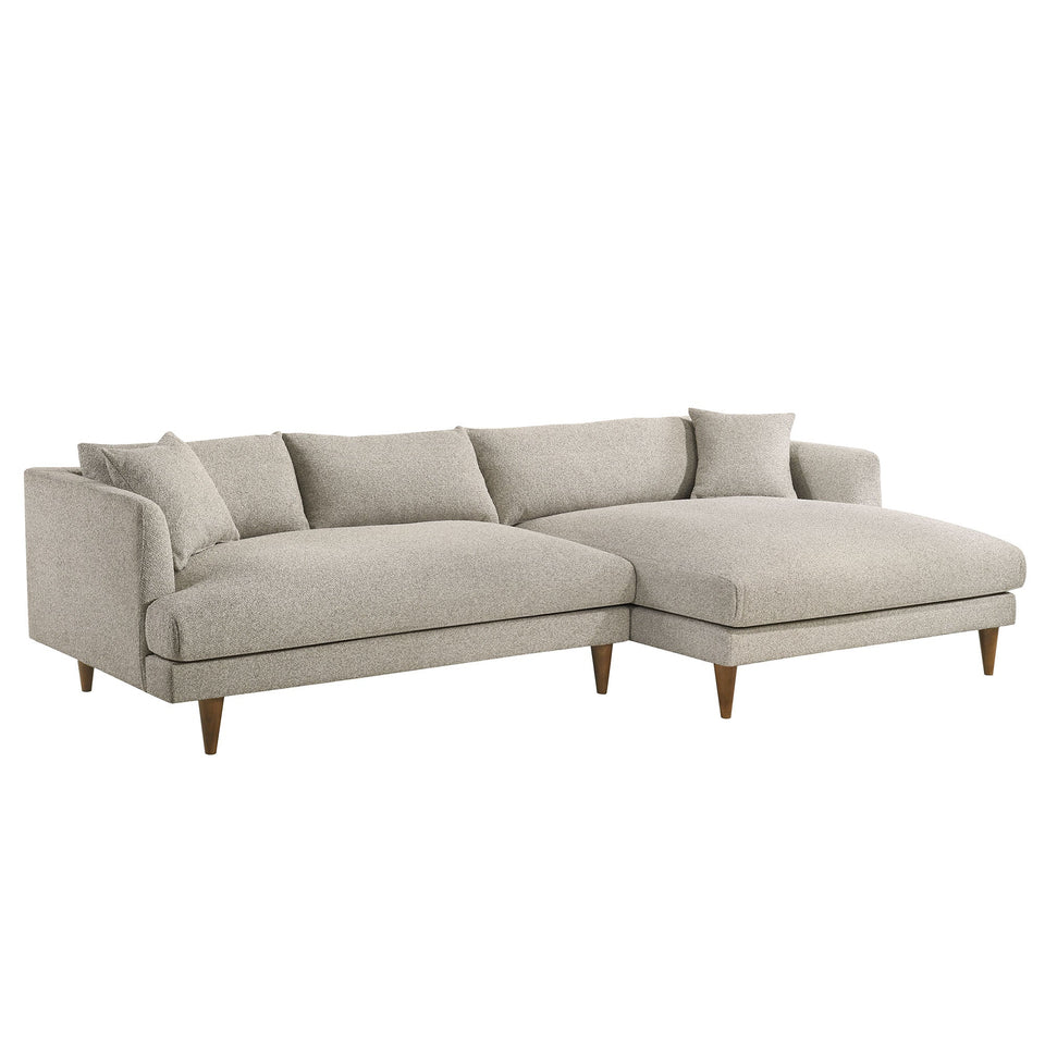 Zoya Right-Facing Down Filled Overstuffed Boucle Sectional Sofa by Modway