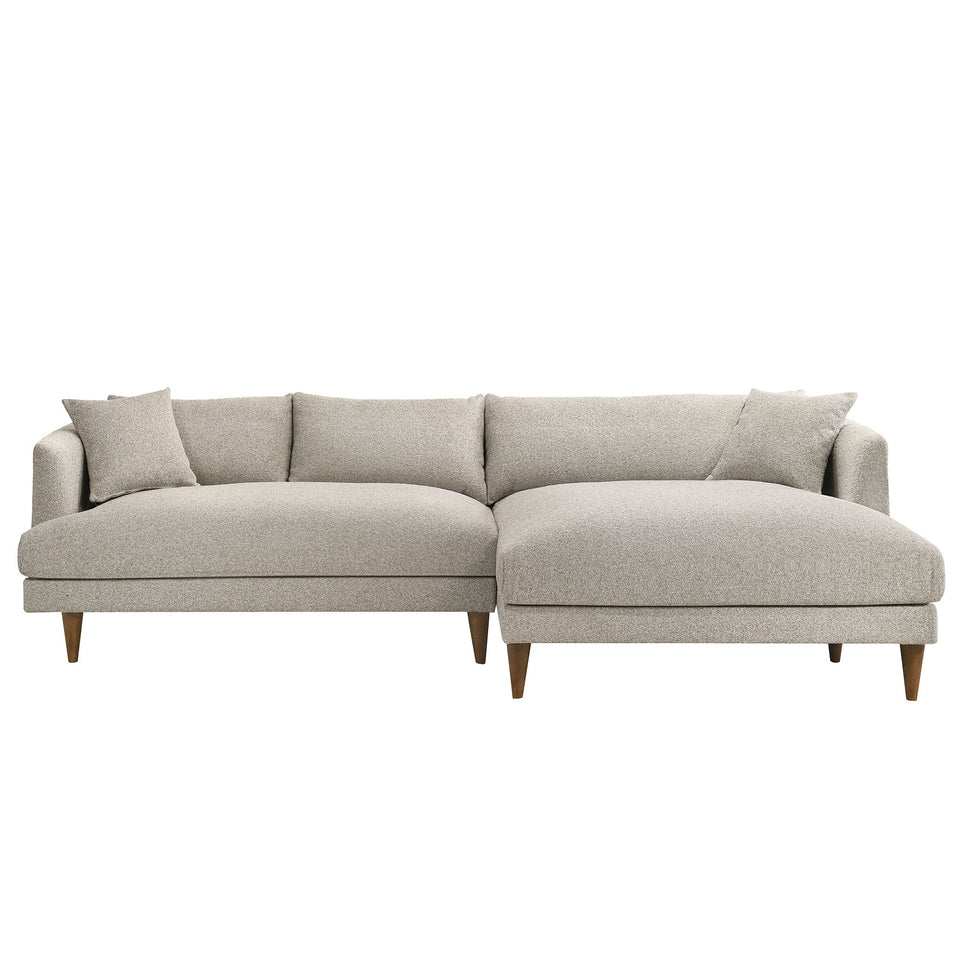 Zoya Right-Facing Down Filled Overstuffed Boucle Sectional Sofa by Modway