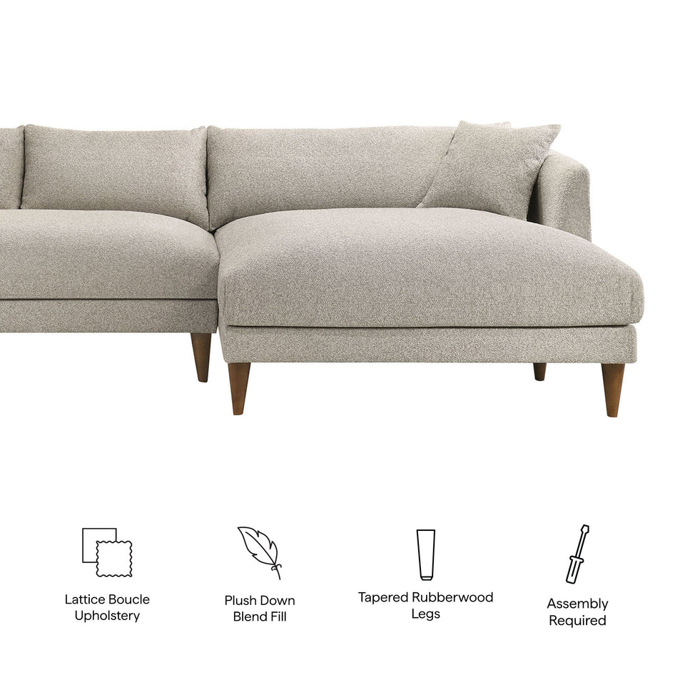 Zoya Right-Facing Down Filled Overstuffed Boucle Sectional Sofa by Modway