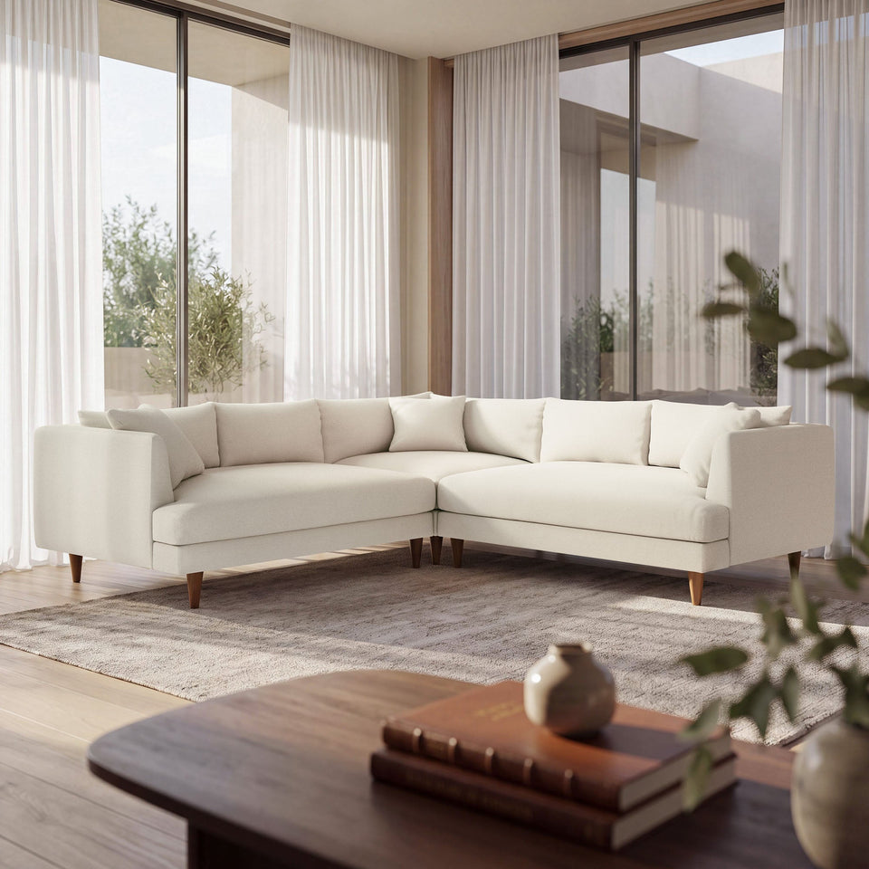 Zoya 3 Piece Down Filled Overstuffed Boucle Sectional Sofa by Modway
