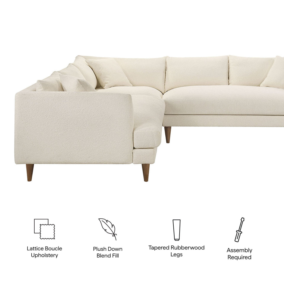 Zoya 3 Piece Down Filled Overstuffed Boucle Sectional Sofa by Modway