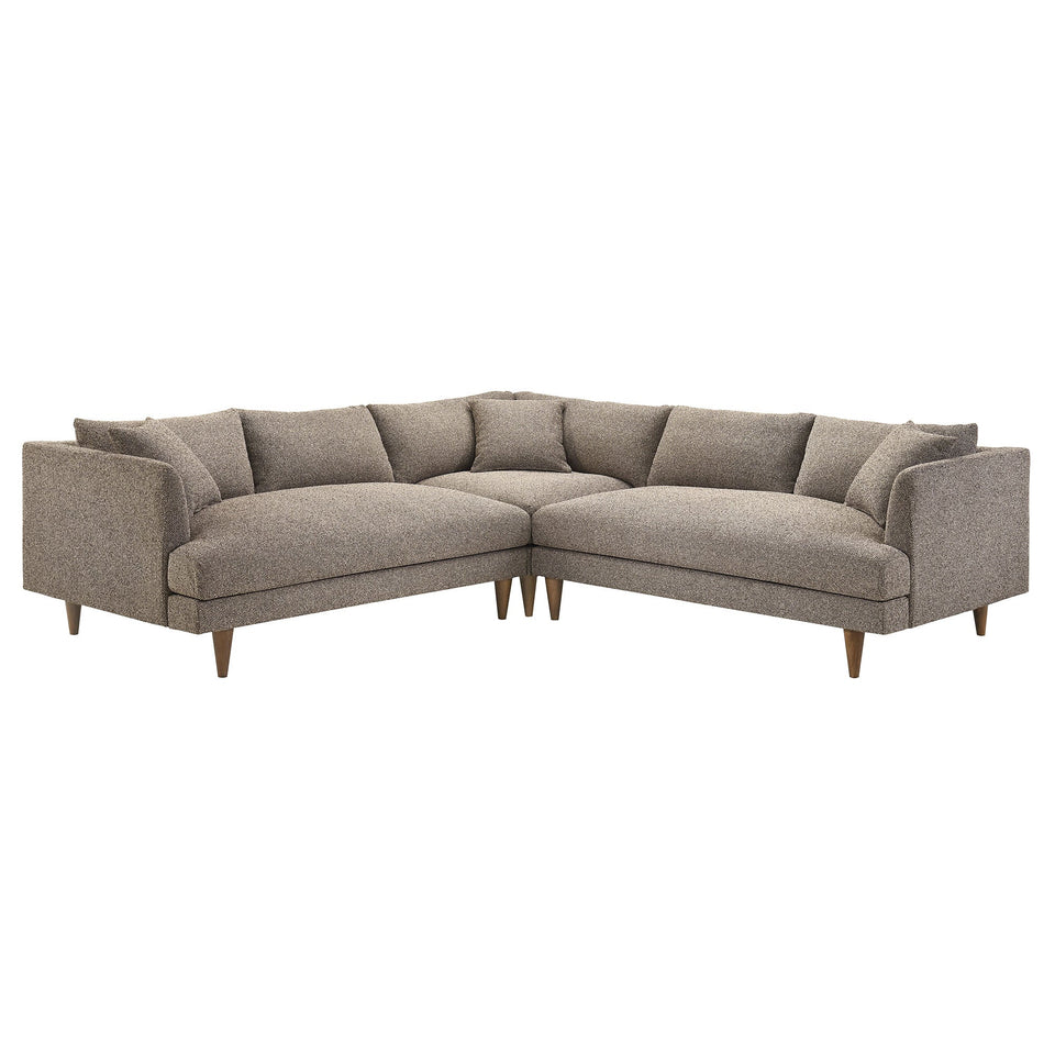 Zoya 3 Piece Down Filled Overstuffed Boucle Sectional Sofa by Modway
