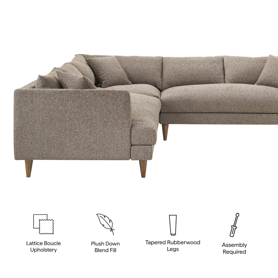 Zoya 3 Piece Down Filled Overstuffed Boucle Sectional Sofa by Modway