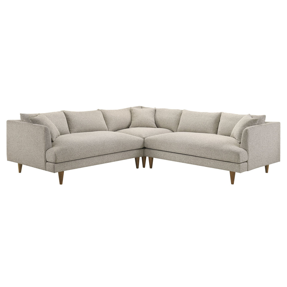 Zoya 3 Piece Down Filled Overstuffed Boucle Sectional Sofa by Modway
