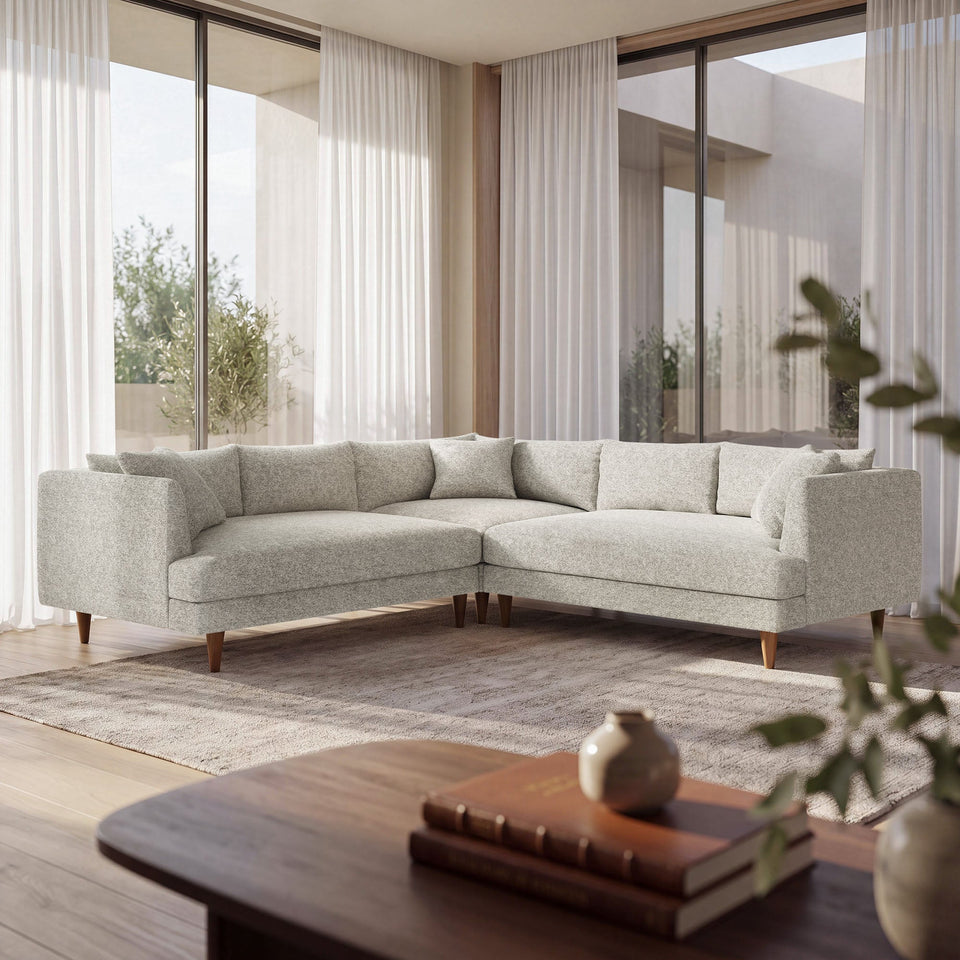 Zoya 3 Piece Down Filled Overstuffed Boucle Sectional Sofa by Modway