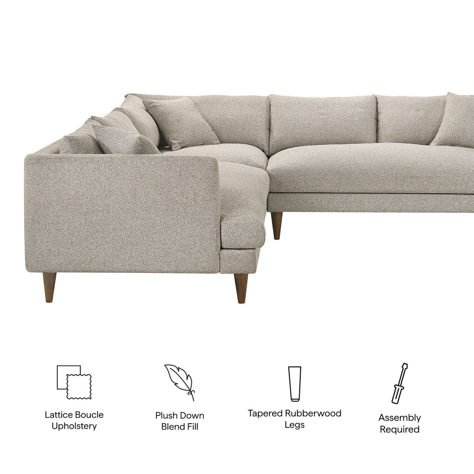 Zoya 3 Piece Down Filled Overstuffed Boucle Sectional Sofa by Modway