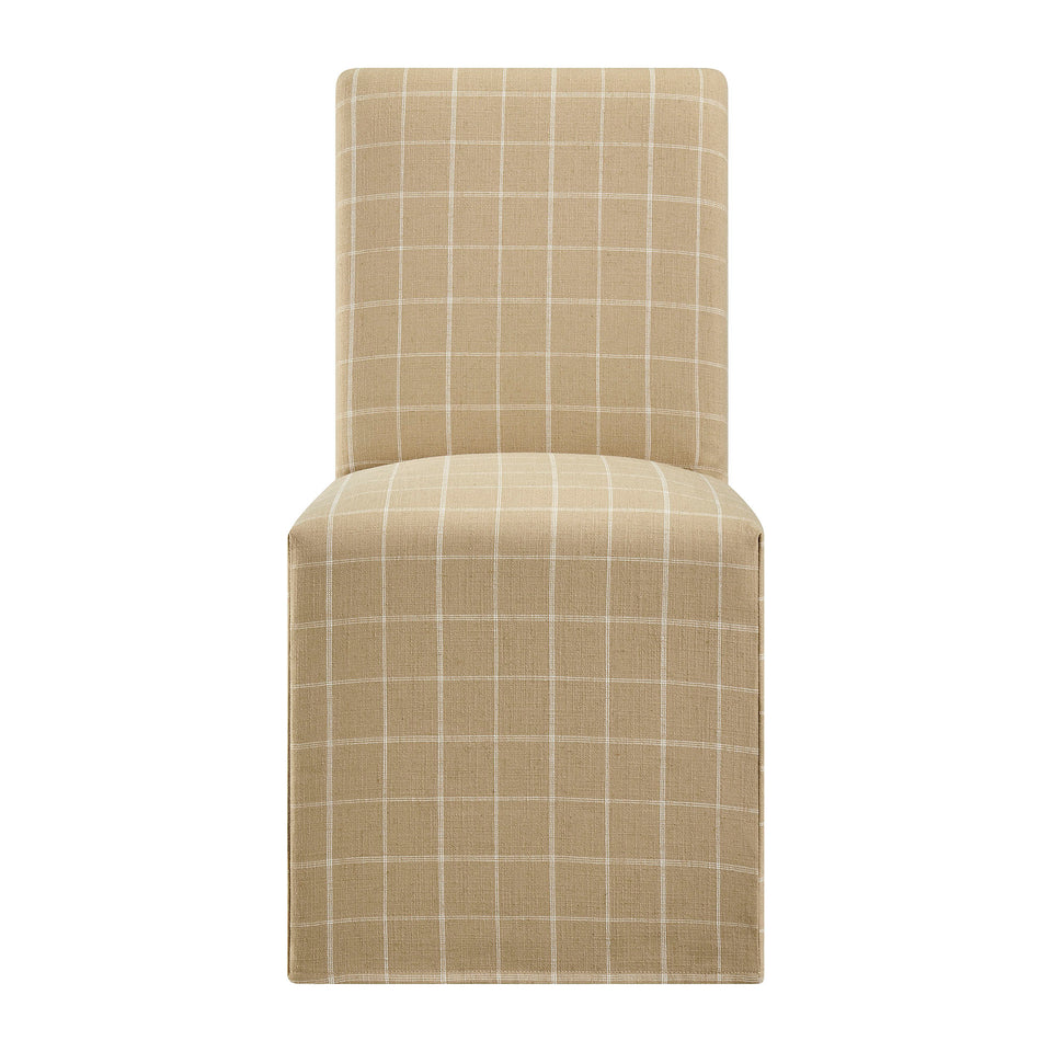 Aster Linen Cotton Blend Slipcovered Dining Chairs Set of 2 by Modway