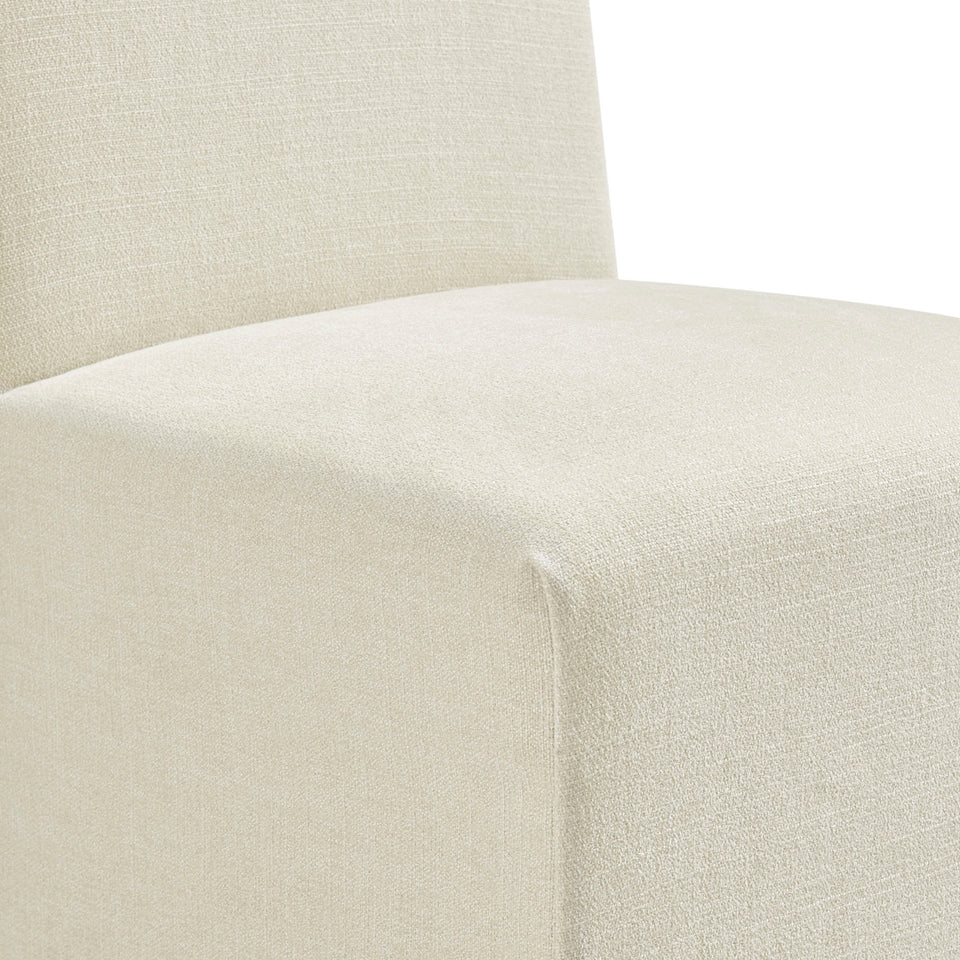 Aster Slub Weave Fabric Slipcovered Dining Chairs Set of 2 by Modway