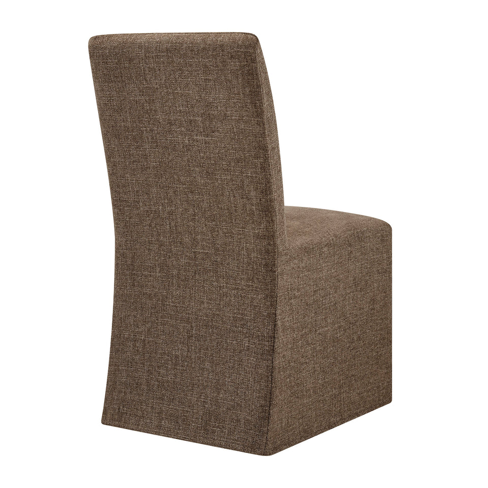 Aster Slub Weave Fabric Slipcovered Dining Chairs Set of 2 by Modway
