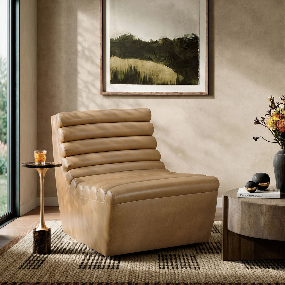 Corbin Vegan Leather Armless Accent Chair by Modway