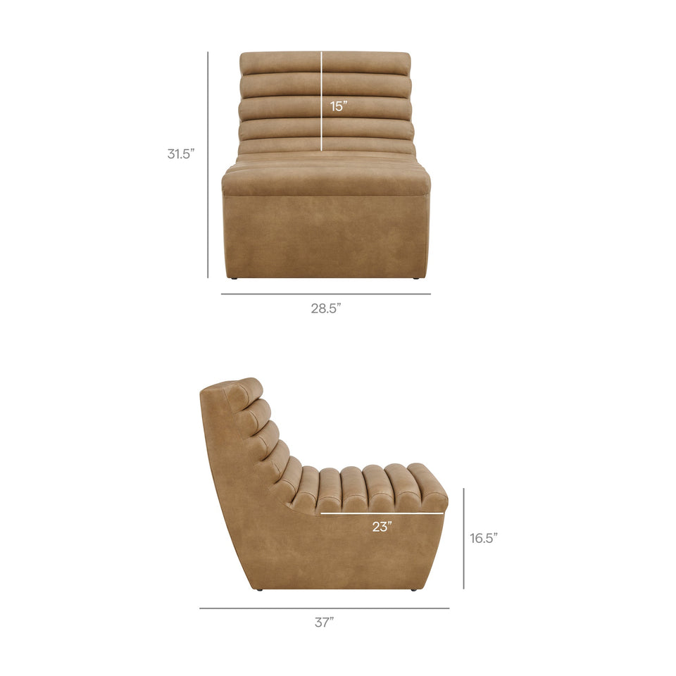 Corbin Vegan Leather Armless Accent Chair by Modway